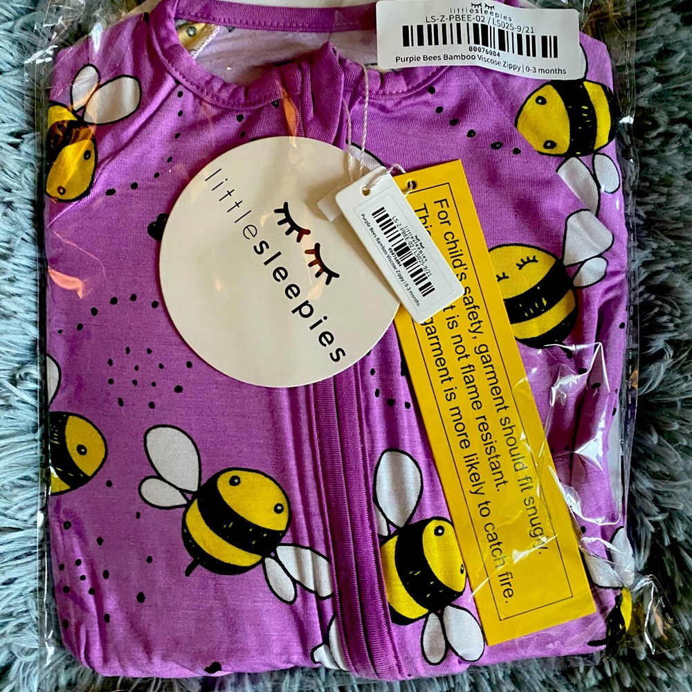Little Sleepies Bees 0-3 month Zippy